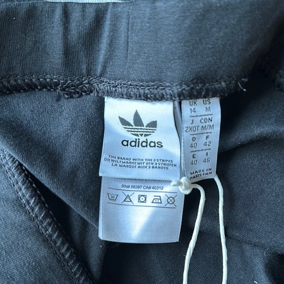Adidas Black Track Pants with White Stripes - Picture 2 of 2